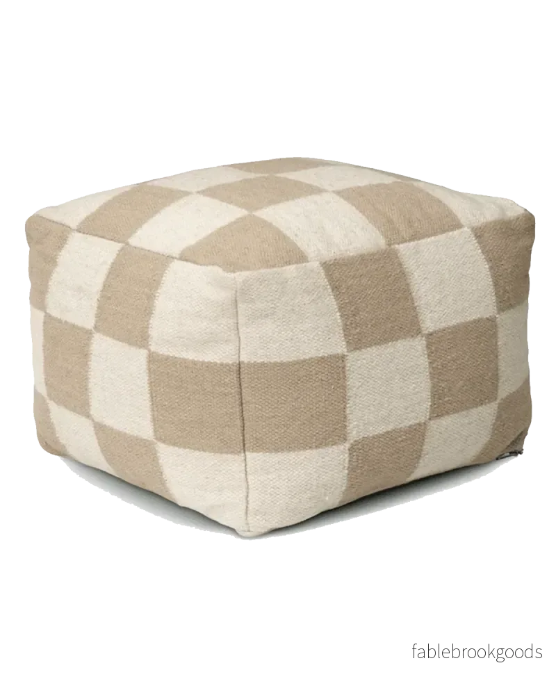 Puff Square Vit/Natur
