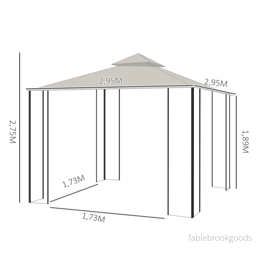 Trädgårdsfesttält – dubbeltak, 3x3M tält - Bild 3