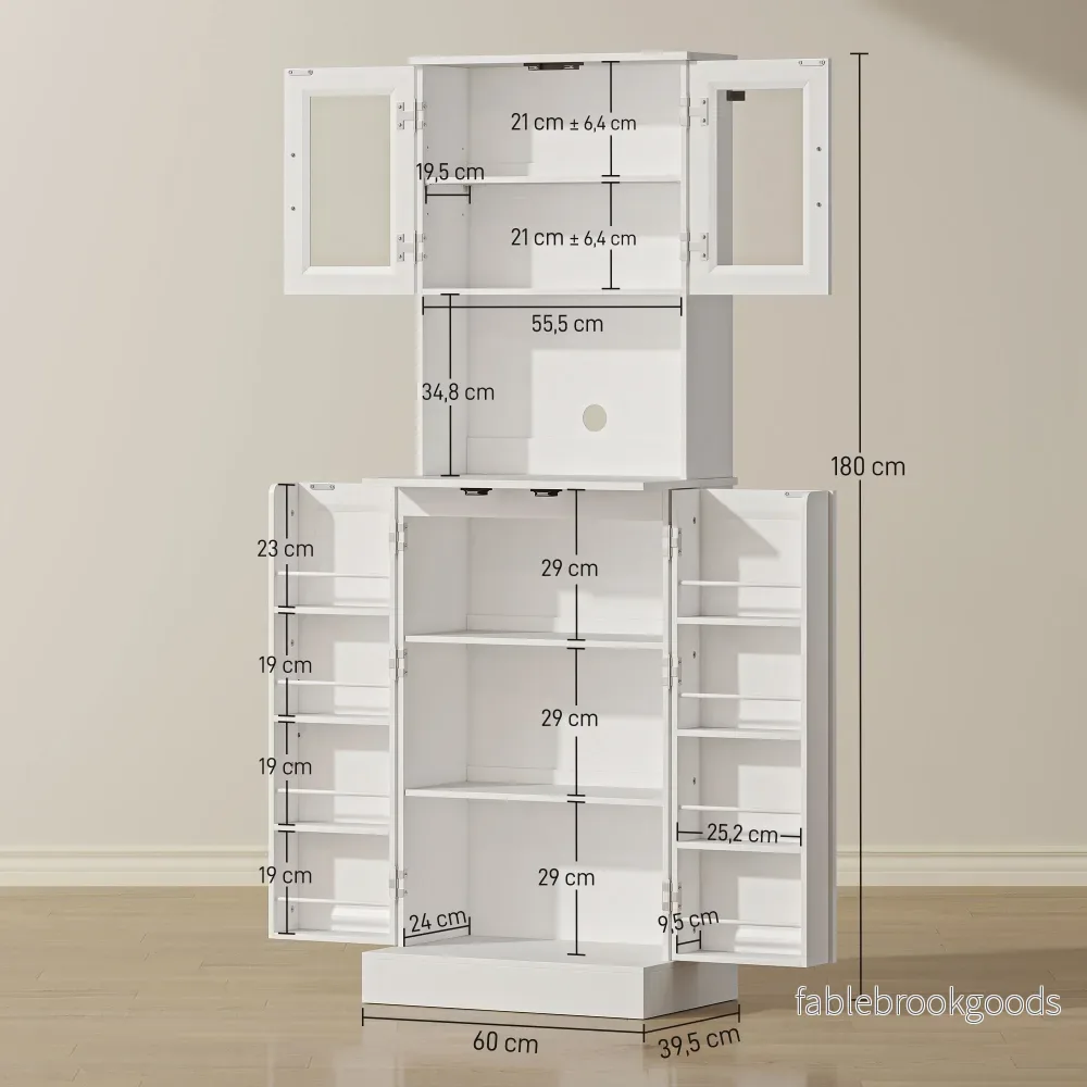 Justerbart köksskåp, MDF, akryldörrar, vit - Bild 3
