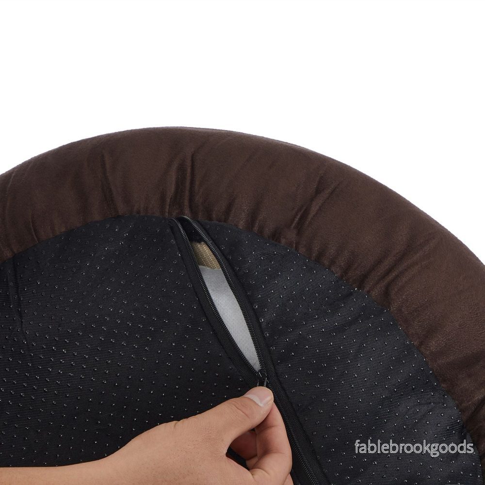Kattkorg – munkform – Ø 70 cm – grå och vit - Bild 2