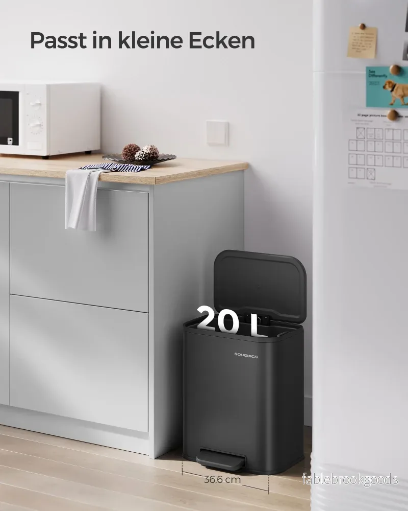 Soptunna 20 liter – Snygg och praktisk – Bläcksvart - Bild 3