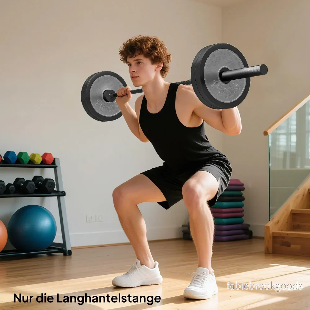 Olympisk skivstång, 180 cm stål, 200 kg kapacitet, svart - Bild 2