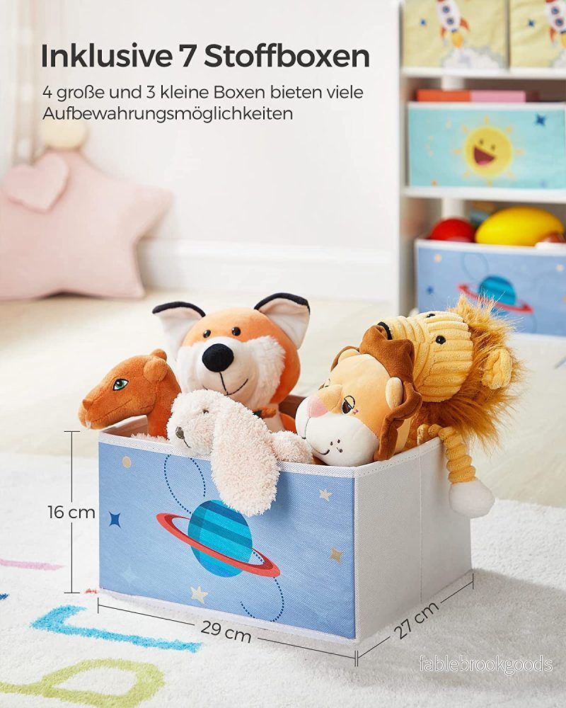 Leksaksskåp – Med 7 förvaringslådor – Vit - Bild 3