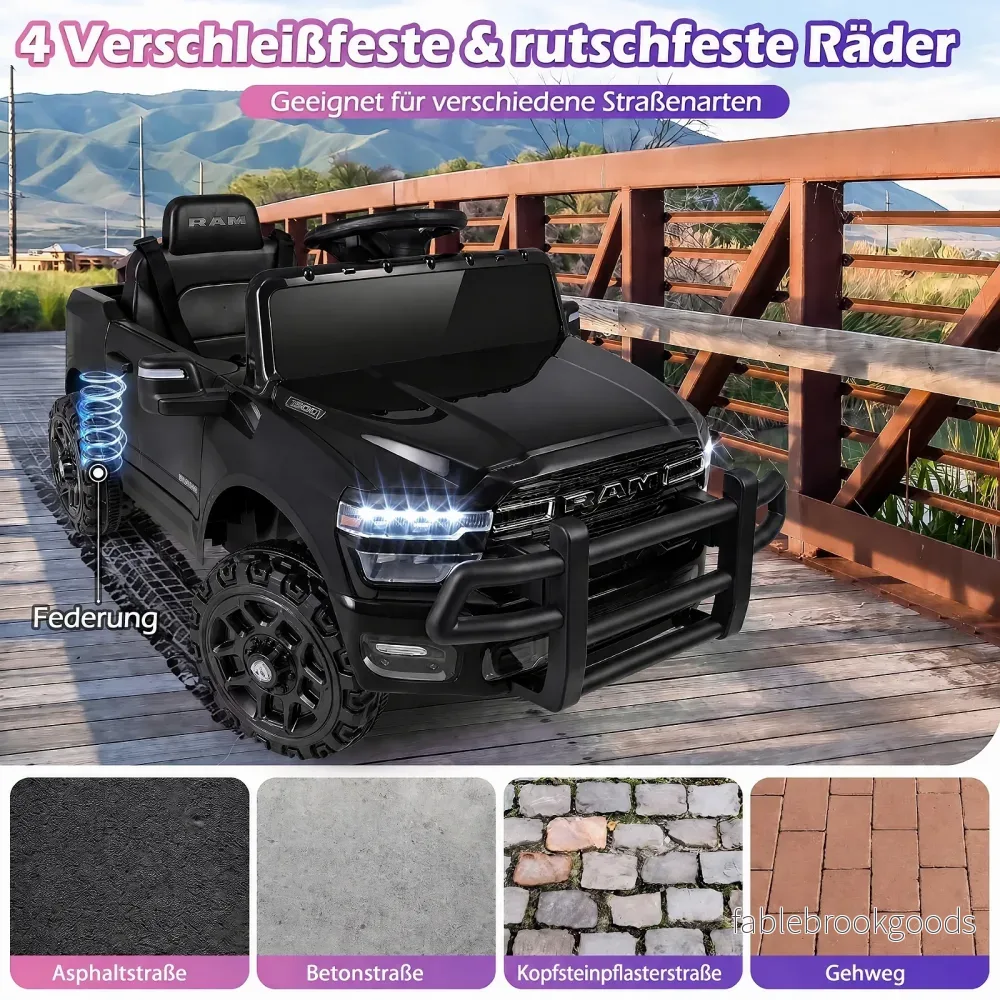 12V – barnelbil RAM med två 25W motorer för från år, hastighet km/h – 3500 3 3,1-5 - Bild 3