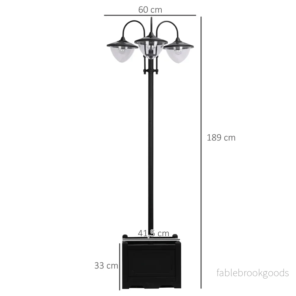 Solar Garden Light, 3-head lampa med blomkruka bas - Bild 3