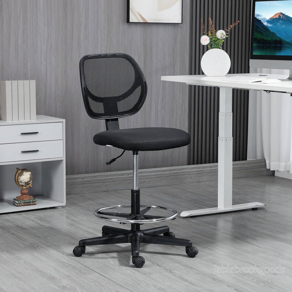 Ergonomisk kontorsstol, justerbar höjd & fotring - Bild 2