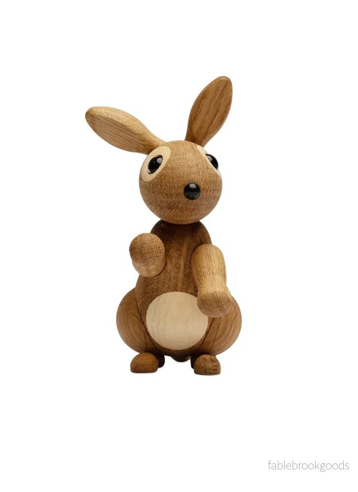 Bounce – Träkanin Dekoration 9,5 cm Ek