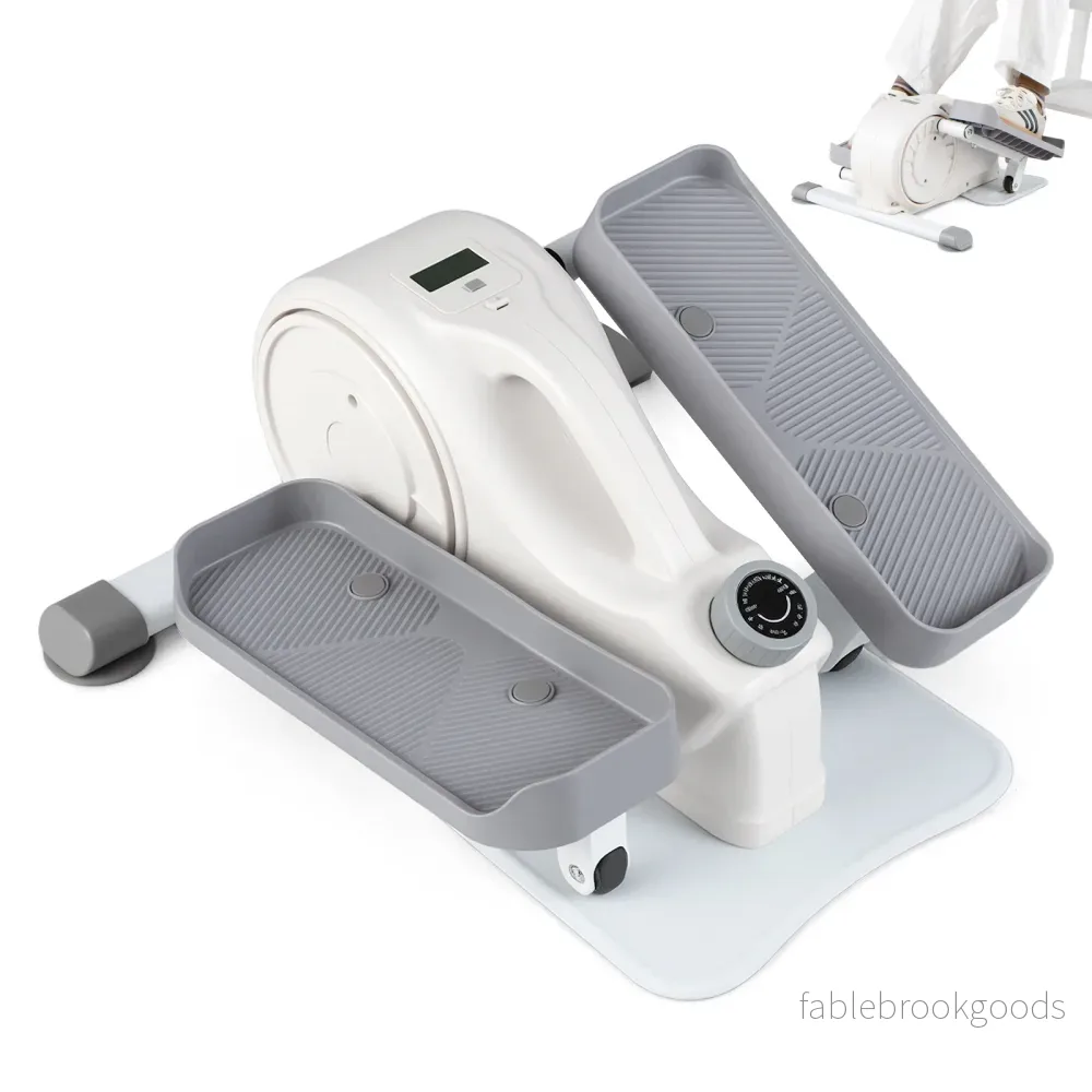 Miniellipsmaskin, – elektrisk crosstrainer med LCD display, handtag och glidsäkra pedaler