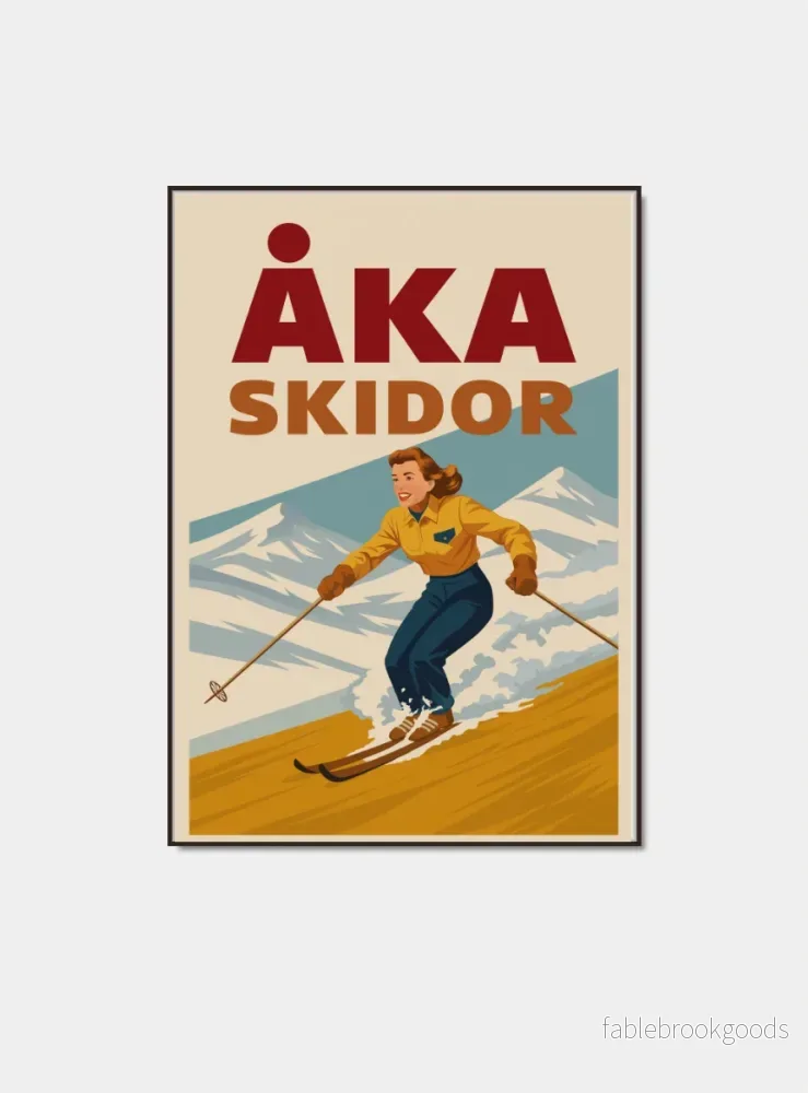 Retro poster – Åka skidor Retro poster – Åka skidor