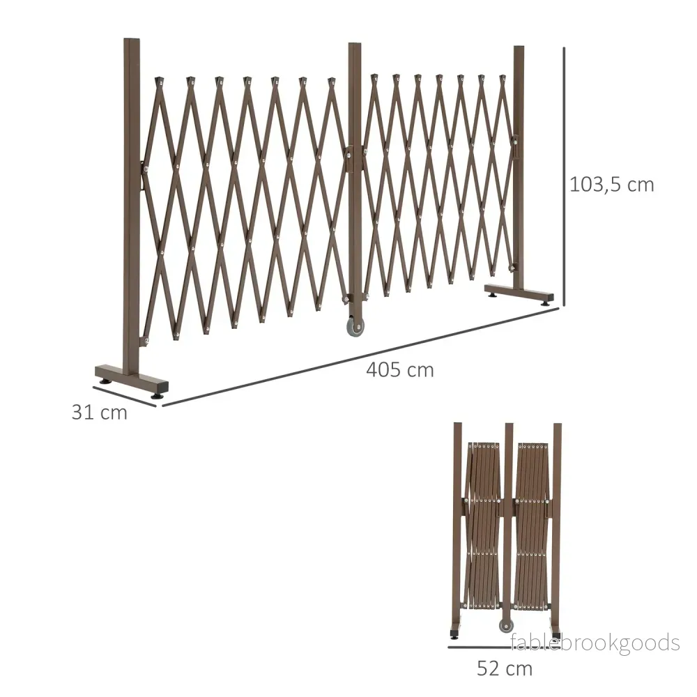 Expanderbar trädgårdsbarriär i aluminium, brun, 52-405 cm - Bild 3
