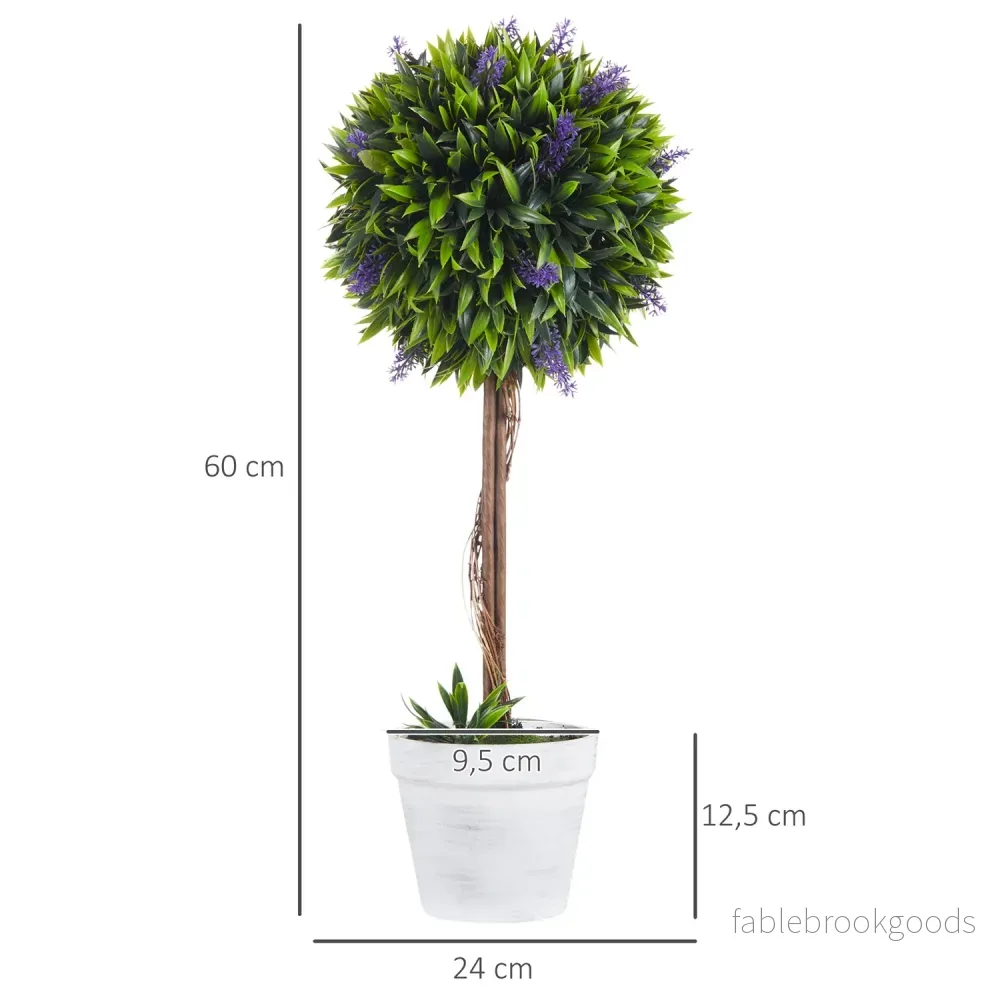 Konstgjorda lavendelväxter – 60 cm, set om 2 med mosskruka - Bild 3