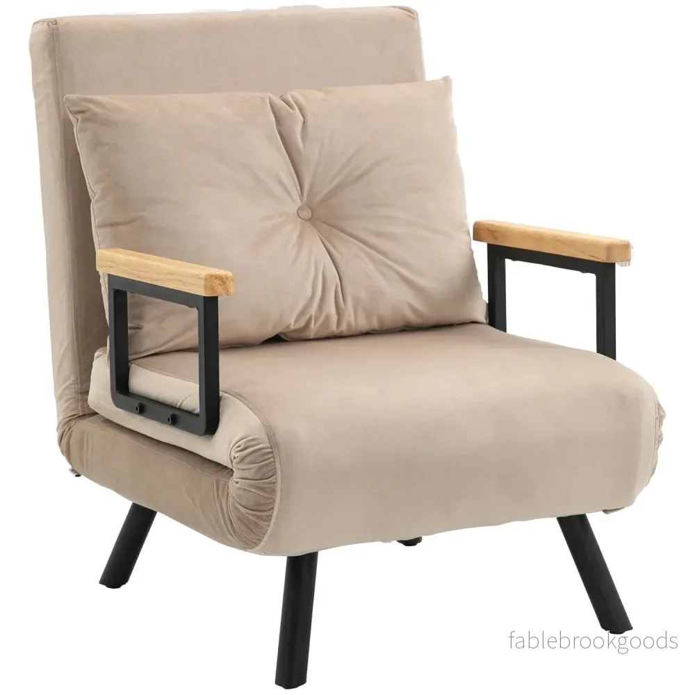 Bäddsoffa med justerbart ryggstöd, sammetslook, beige Bäddsoffa med justerbart ryggstöd, sammetslook, beige