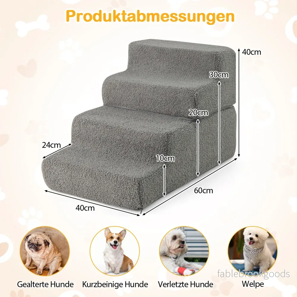 stegs – skumhundetrappa, hopfällbar med halkfri botten och avtagbart tvättbart överdrag i grått – 4 – Grå - Bild 2