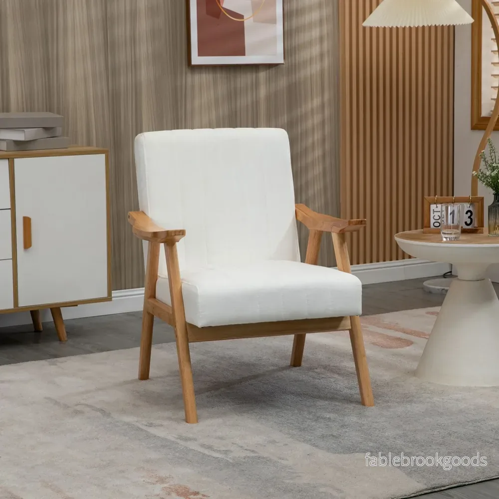 Scandi klädd loungestol i sammetslook med armstöd - Bild 2