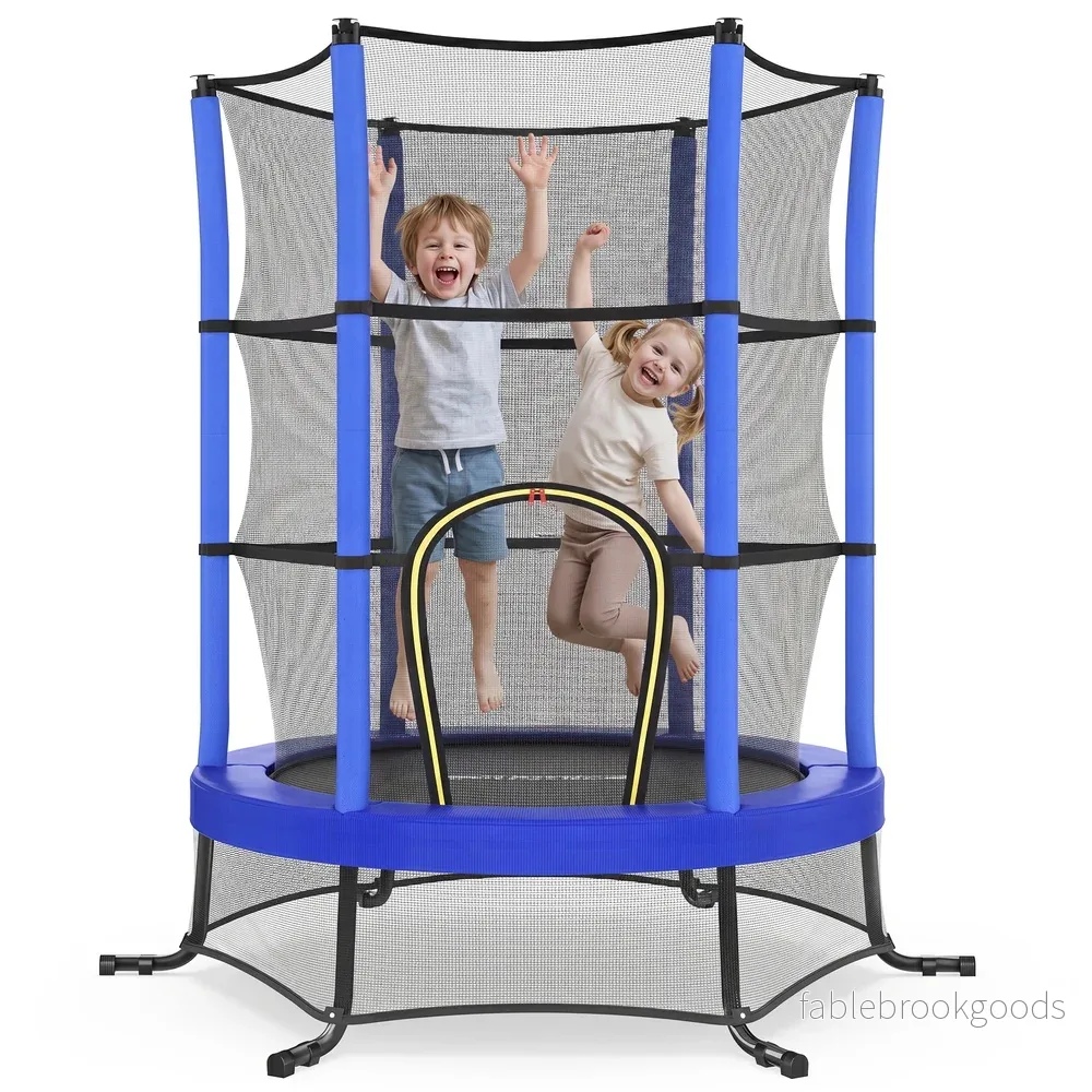 Kindertrampoline – 174 cm – Met Veiligheidsnet – Randbescherming – Blauw Kindertrampoline – 174 cm – Met Veiligheidsnet – Randbescherming – Blauw
