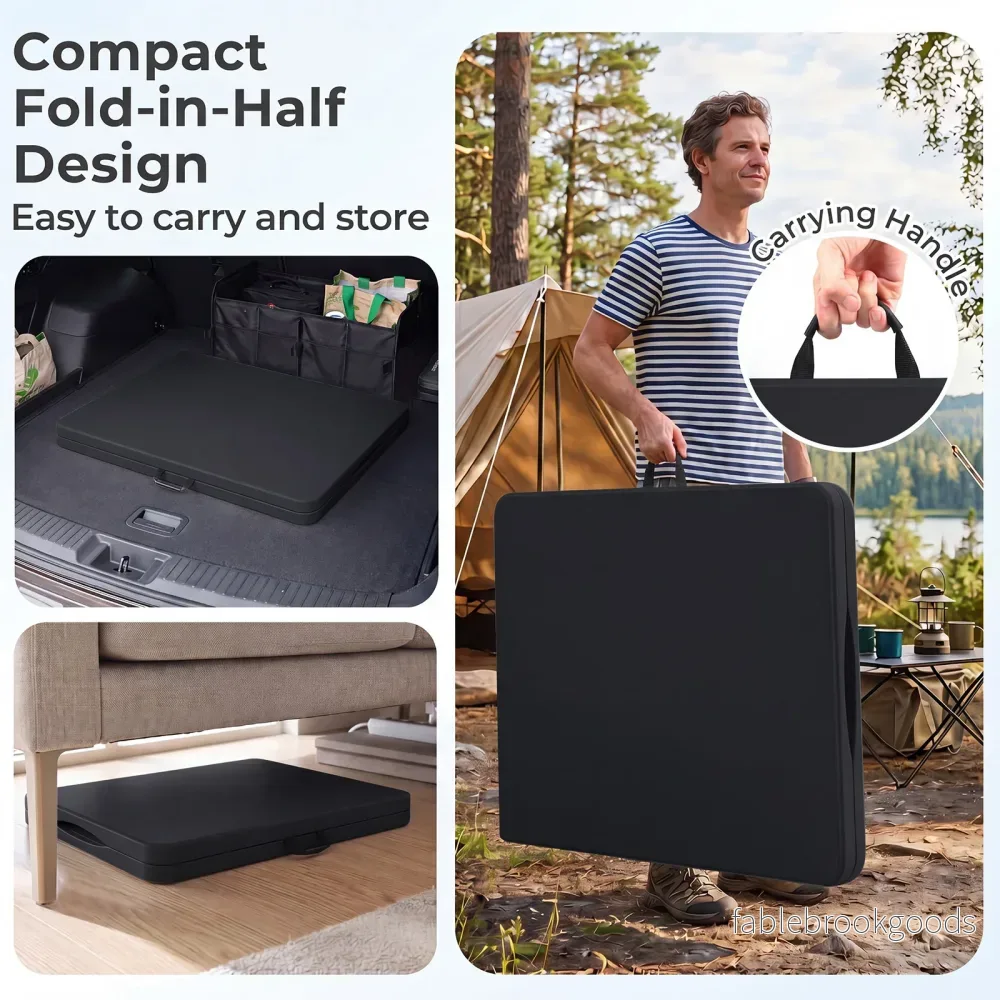 Hopfällbart – trädgårdsbord cm, campingbord med HDPE bordsskiva och bärhandtag – 180 x 74 - Bild 3