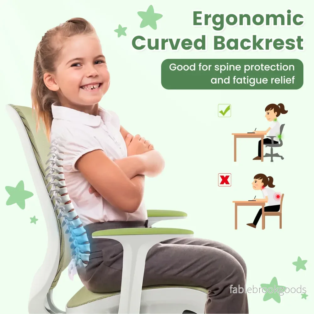 Höjdjusterbar – barnsnurrstol med sitsbroms, ergonomisk skrivbordsstol - Bild 3