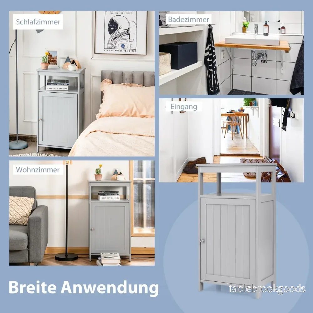 Badrumsskåp – Multifunktionell Fristående Hylla – 45 x 30 x 84 cm – Vit - Bild 2