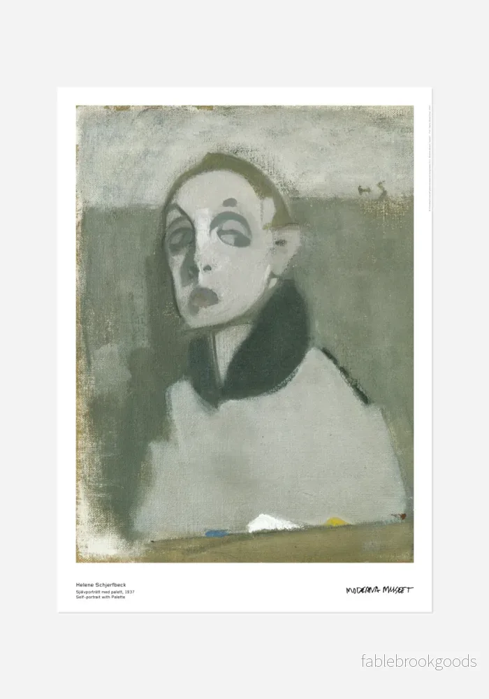 Poster, Helene Schjerfbeck, Självporträtt med palett Poster, Helene Schjerfbeck, Självporträtt med palett