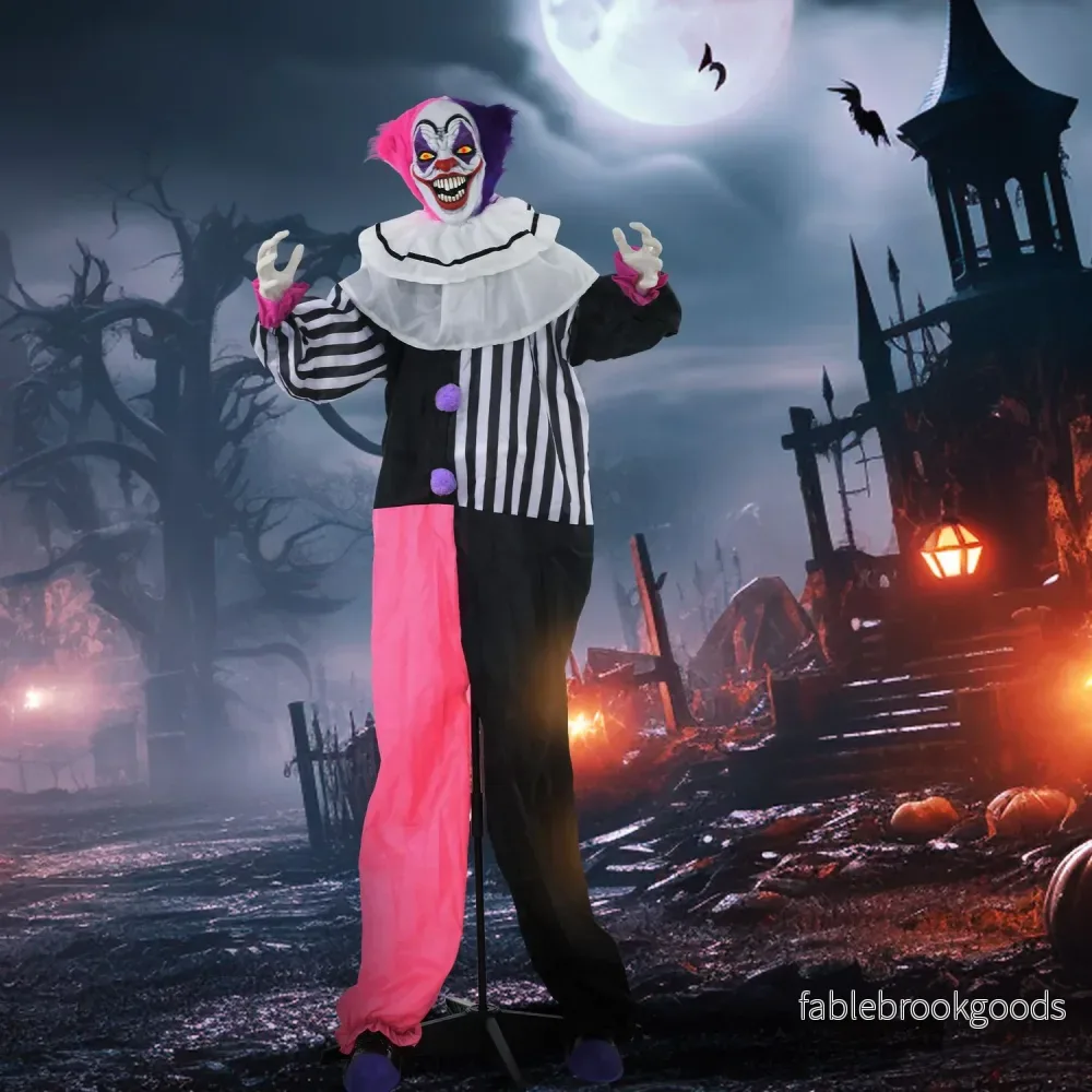 Animerad Halloween-clownrekvisita med rörelse och ljud, 173 cm - Bild 2