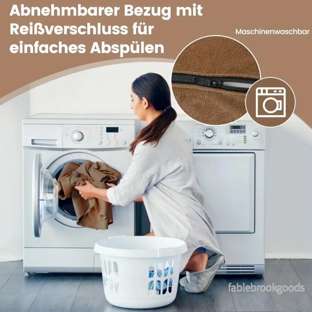 i – hopfällbar bäddsoffa med tvättbart överdrag Extra tjockt skum (15 cm) – 3 1 – Brun - Bild 3