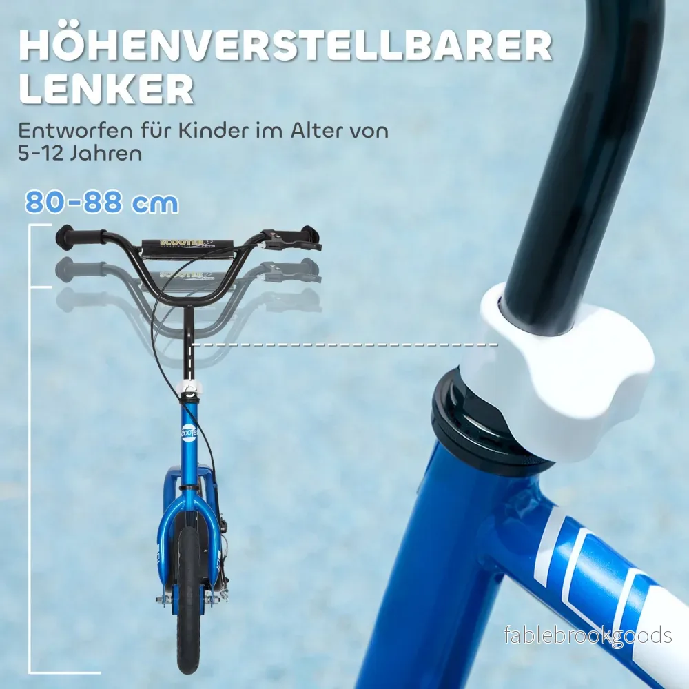 Barnsparkcykel, justerbart styre, stora hjul, blå - Bild 3