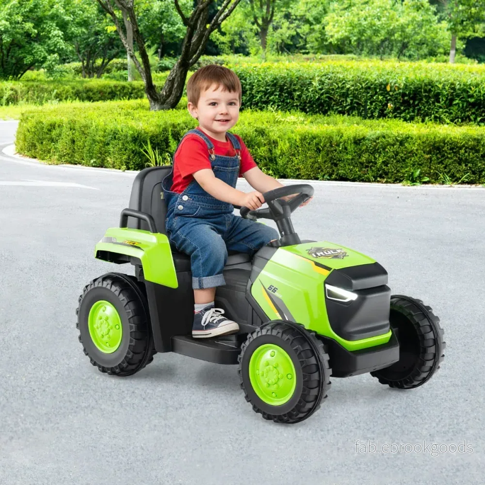 Barn – Glidtraktor Elektriskfordon med avtagbar Trailor och Fjärrkontroll Glidbil – Grön - Bild 3