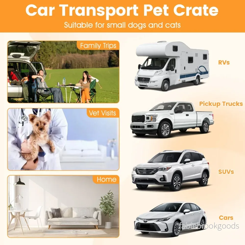 Hundtransportlåda – Med Låsbart Dörr Och Avtagbar Skiljevägg Aluminium Hundbur – 69,5 x 54 x 50,5 cm – Svart och silver - Bild 3