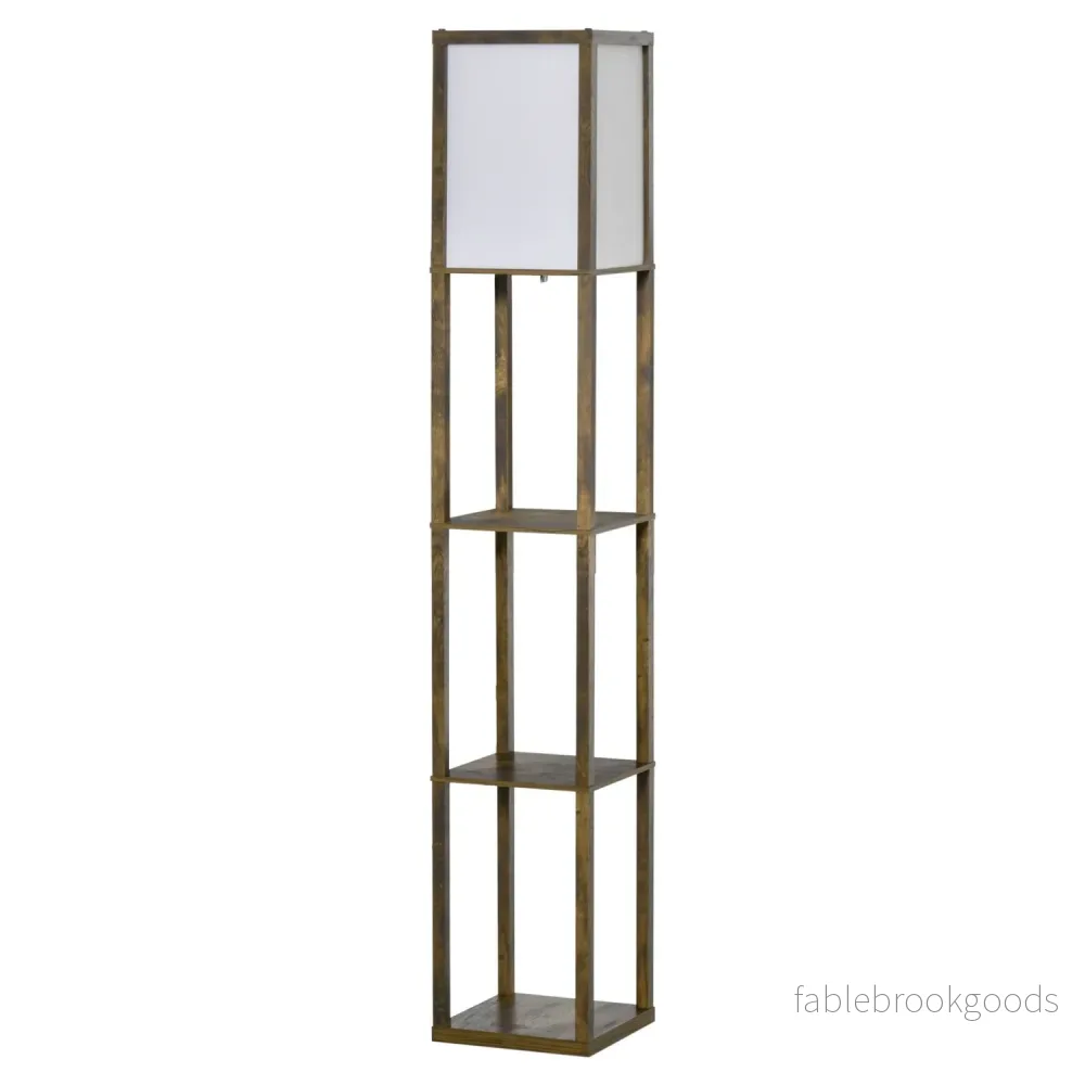 Golvlampa med hyllor och lampskärm, E27 sockel, 40W Golvlampa med hyllor och lampskärm, E27 sockel, 40W