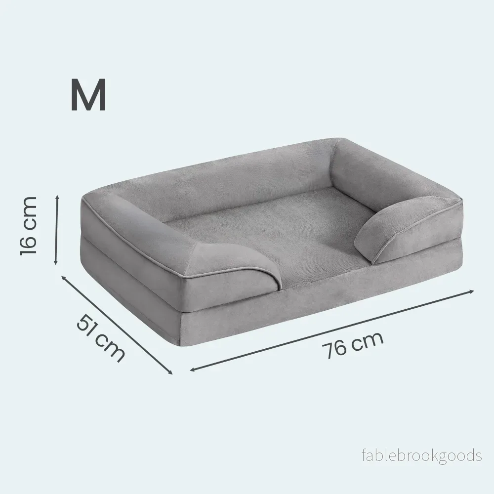 Hondenmand - Orthopedisch en Wasbaar - Met Verhoogde Randen - Lichtgrijs - 76 x 51 x 16 cm - Bild 3