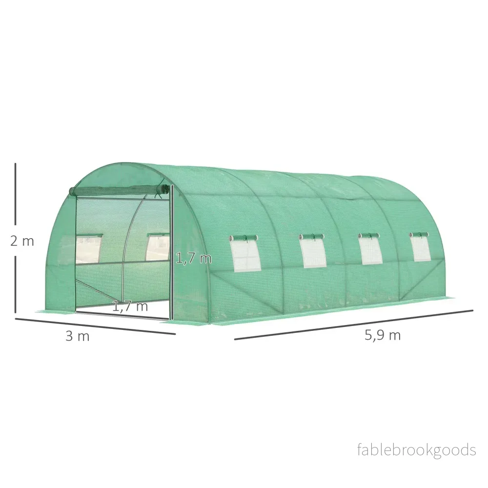 Modulärt 6x3x2m växthus, UV-beständigt, med upprullbara sidor - Bild 3