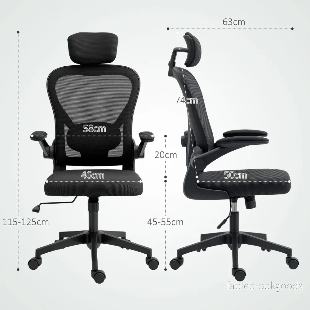 Ergonomisk kontorsstol med justerbart nackstöd och svankstöd - Bild 3