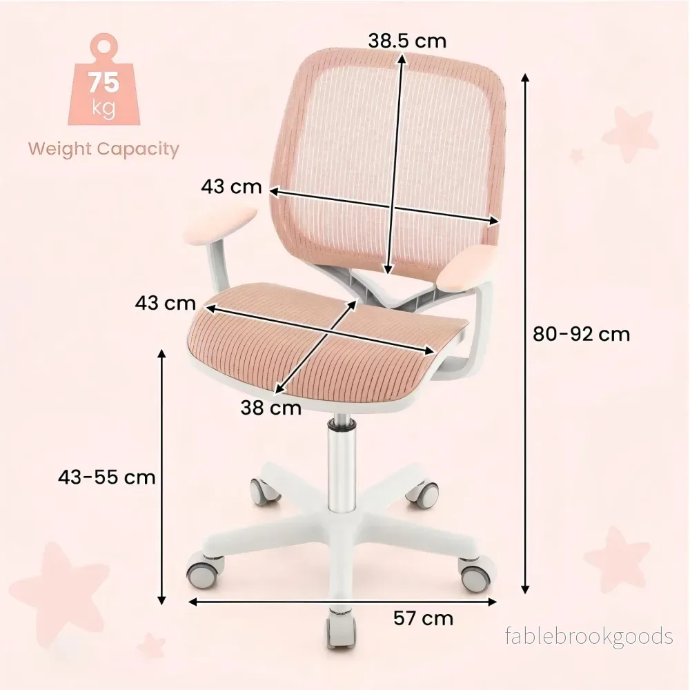 Höjjusterbart – barnskrivbord + barnroterbar stol set, – . – Rosa - Bild 3