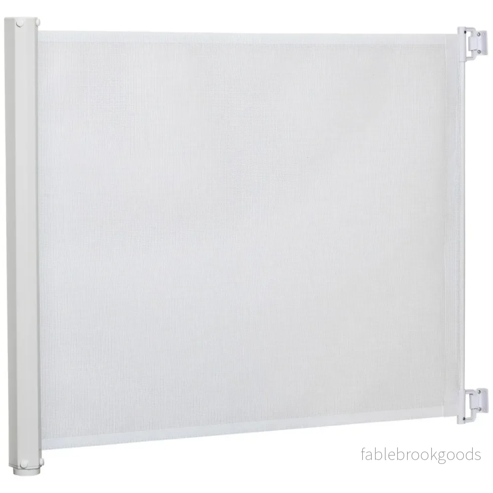 Utdragbar säkerhetstrappgrind – Vit PVC, 115×82,5 cm Utdragbar säkerhetstrappgrind – Vit PVC, 115×82,5 cm