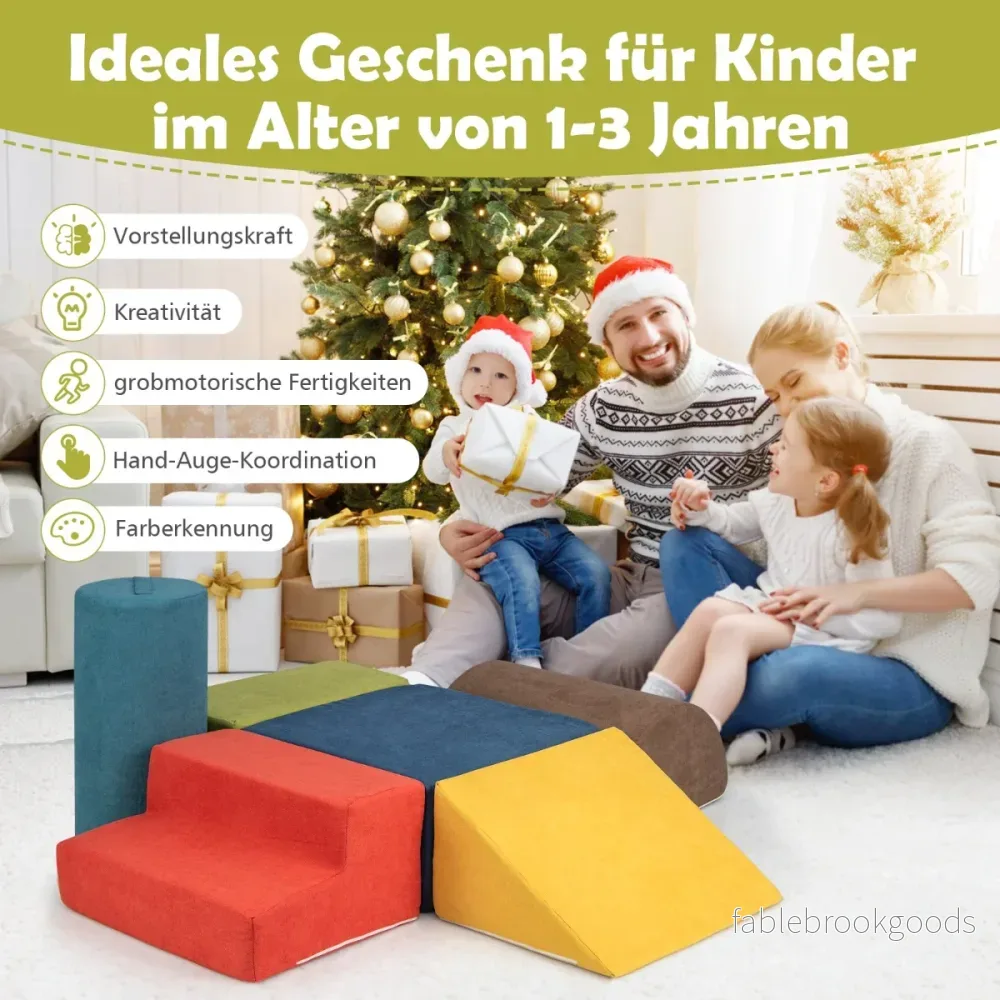 delar – set Mjuka byggstenar för klättring och krypning Byggklossar av skum Färgglada – 6 – Färgglad - Bild 2