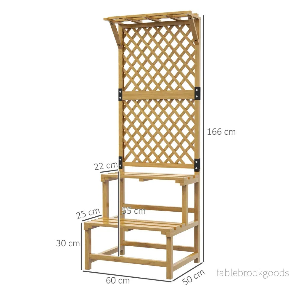 Plantställ i två plan, spaljédesign för trädgård, 60x50x166 cm - Bild 3