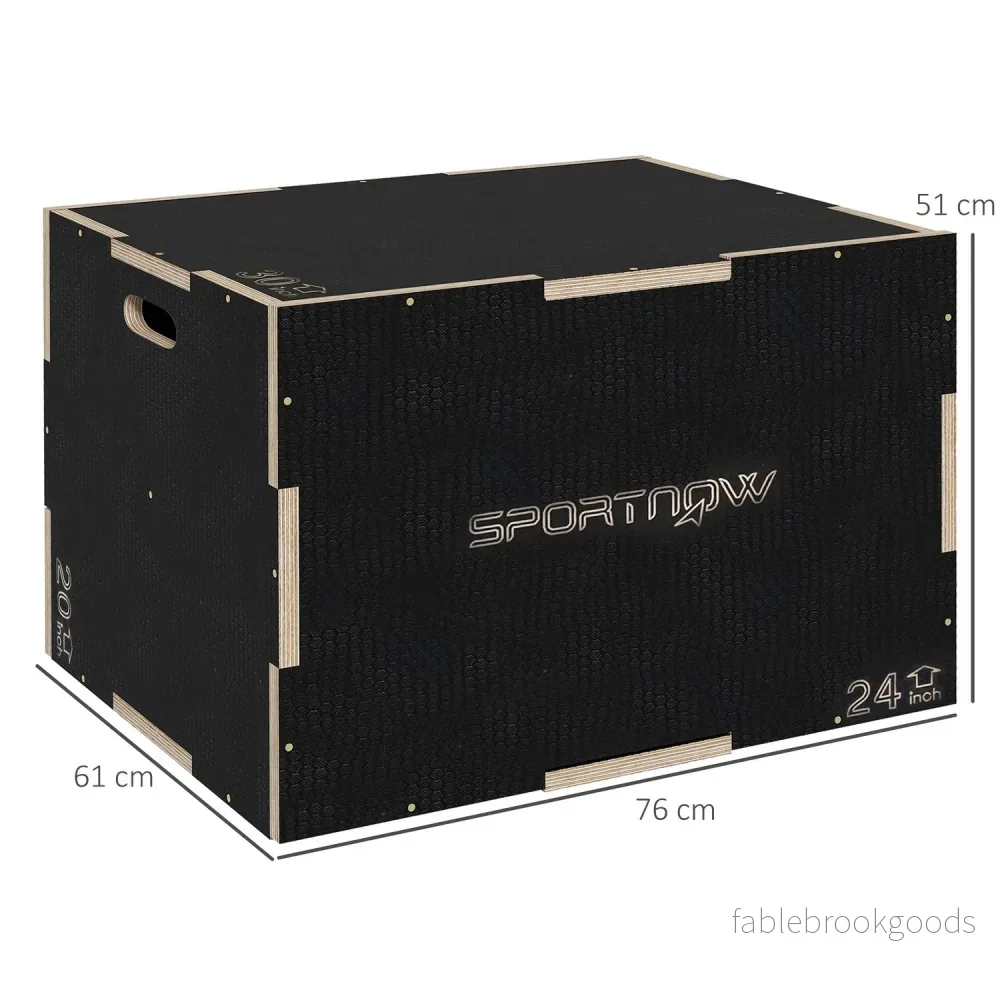 Plyometrisk Jump Box – 3 i 1 träplattform med handtag - Bild 3
