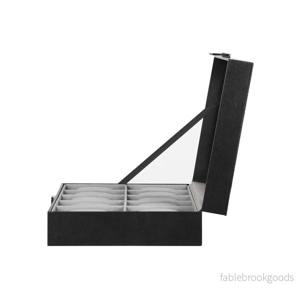 Watchbox - 10 fack - glaslock - svart/grått - Bild 2