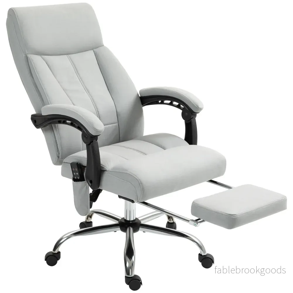 Ergonomisk liggande kontorsstol med fotstöd, ljusgrå Ergonomisk liggande kontorsstol med fotstöd, ljusgrå