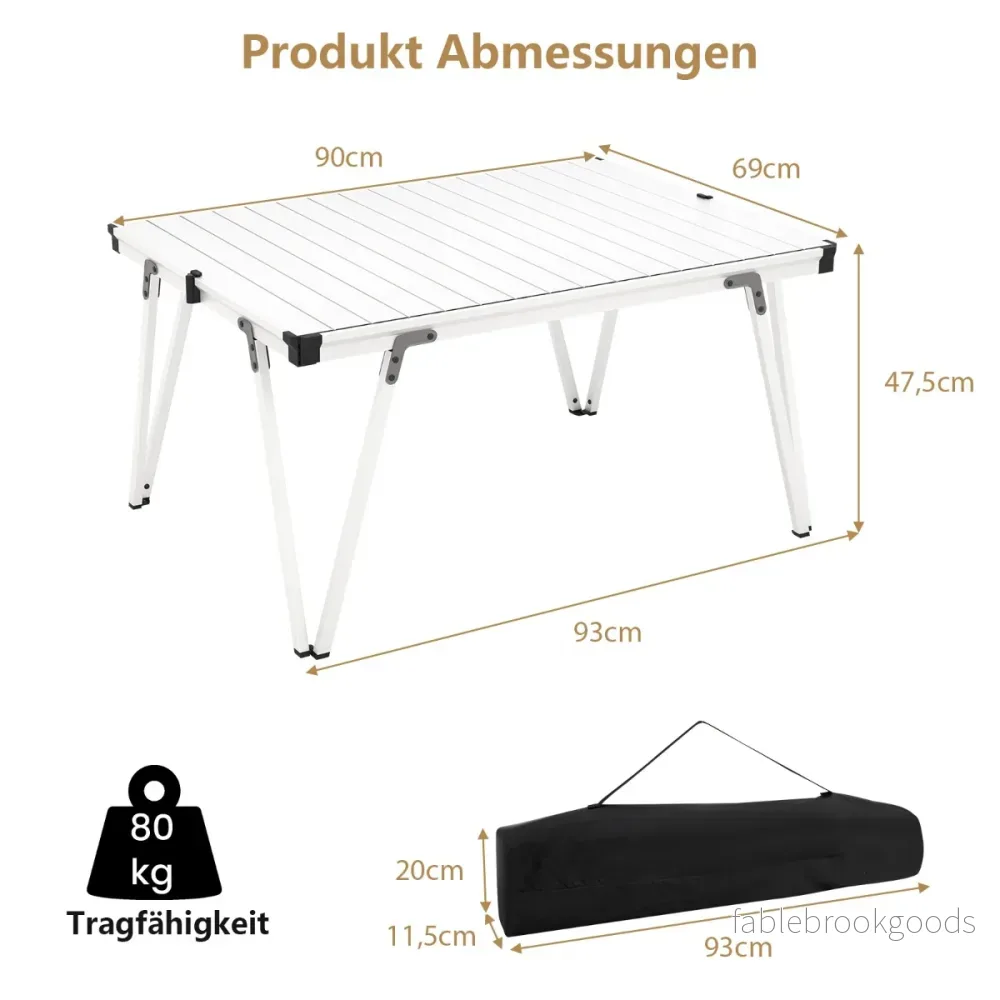 Campingbord – med vattentålig bordsskiva och bärväska picknickbord utomhusbord – Silver - Bild 2