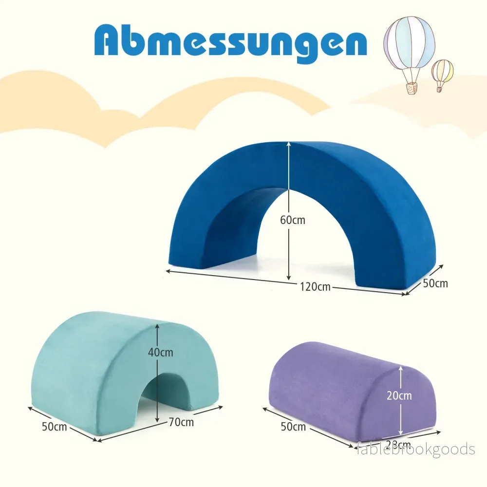 DEL. – Mjukbyggstenar Skumgummibyggen för klättring och krypande Klätterbåge – 3 – Blå - Bild 2