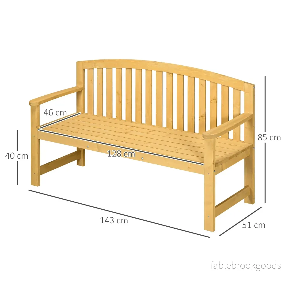 2-sits utomhusbänk, väderbeständigt trä, 240 kg kapacitet - Bild 3
