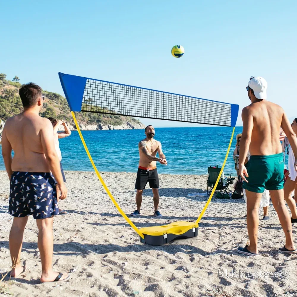 Bärbart – badmintonnätstativ med racketar och fjäderbollar nät förvaringsbox – 2 – Gul - Bild 2