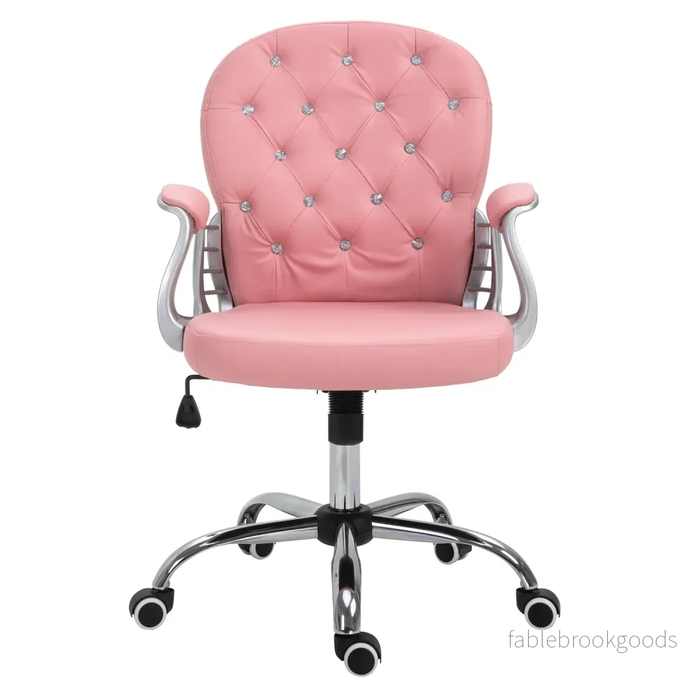 Ergonomisk kontorsstol, rosa PU, vadderat ryggstöd, justerbart Ergonomisk kontorsstol, rosa PU, vadderat ryggstöd, justerbart