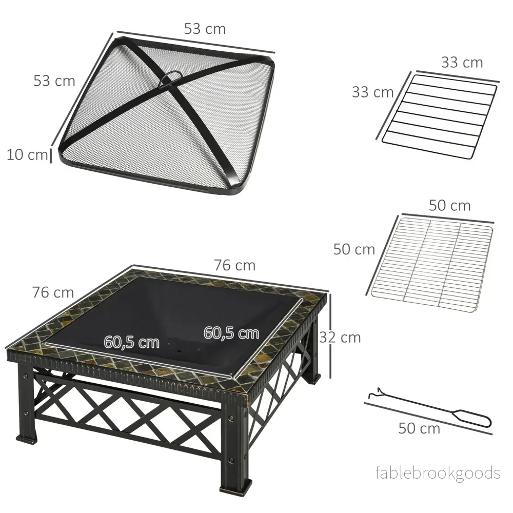 Eldskål & grop med grill, gnistskydd, ishink - Bild 3