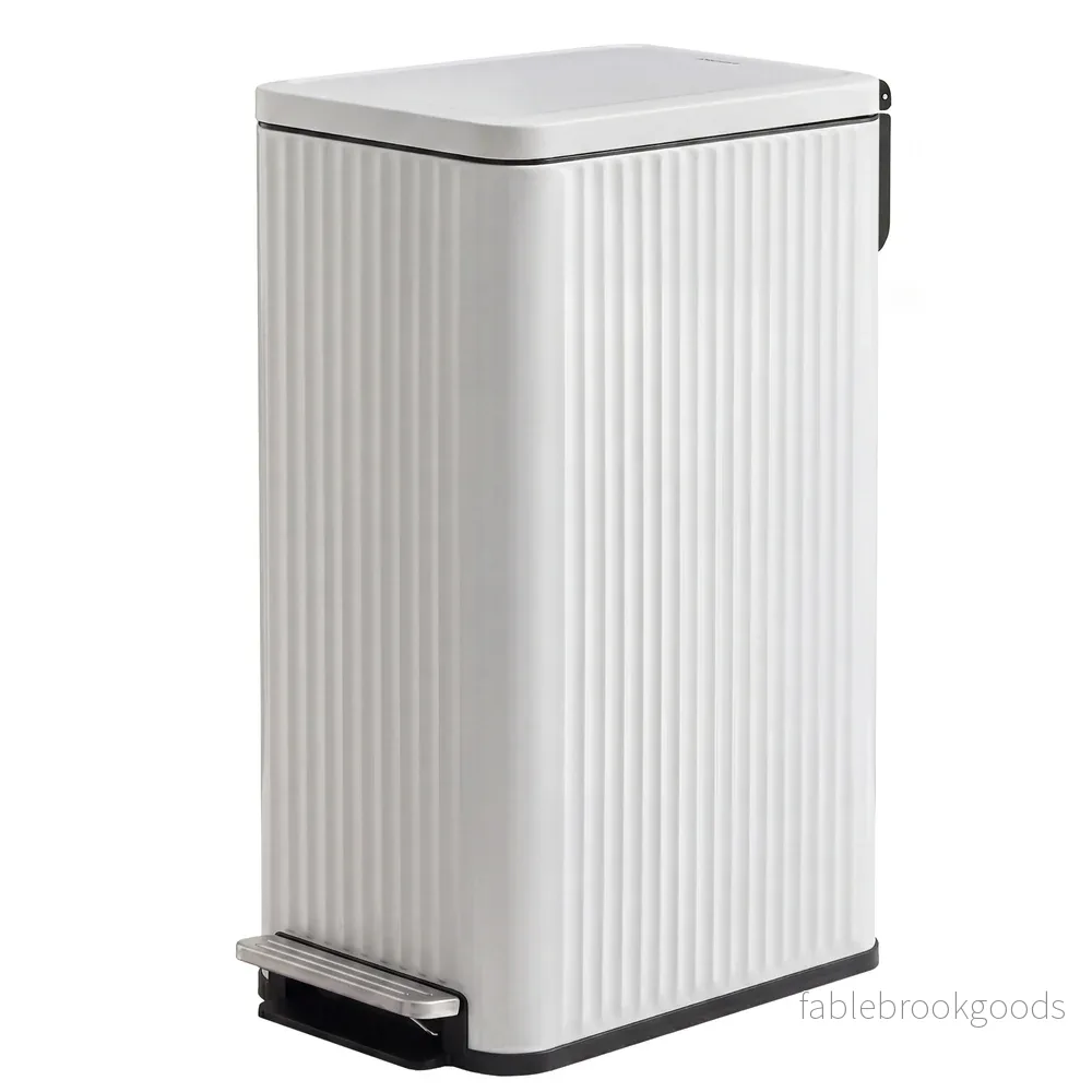Pedaalemmer - 50 Liter - Soft-Close Deksel - Staal - Wit