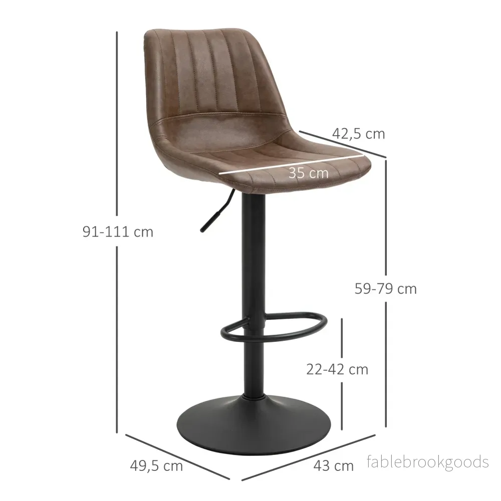 Höjdjusterbara barstolar i konstläder, set med 2 st - Bild 3