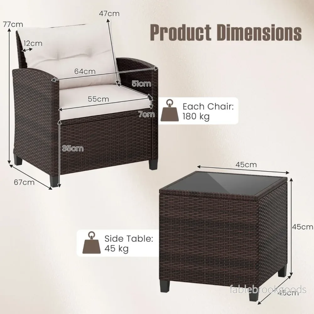 delat – set Polyrattan Lounge Trädgårdsmöbler Rotting Sittgrupp med sittkuddar och Soffbord – 3 – Beige - Bild 2