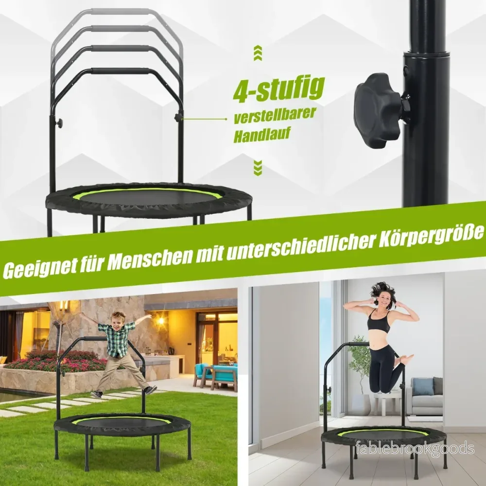 Ministudsmatta – med höjdjusterbart handtag och motståndsband Gröna – 2 Ø 101 cm – Grön - Bild 2