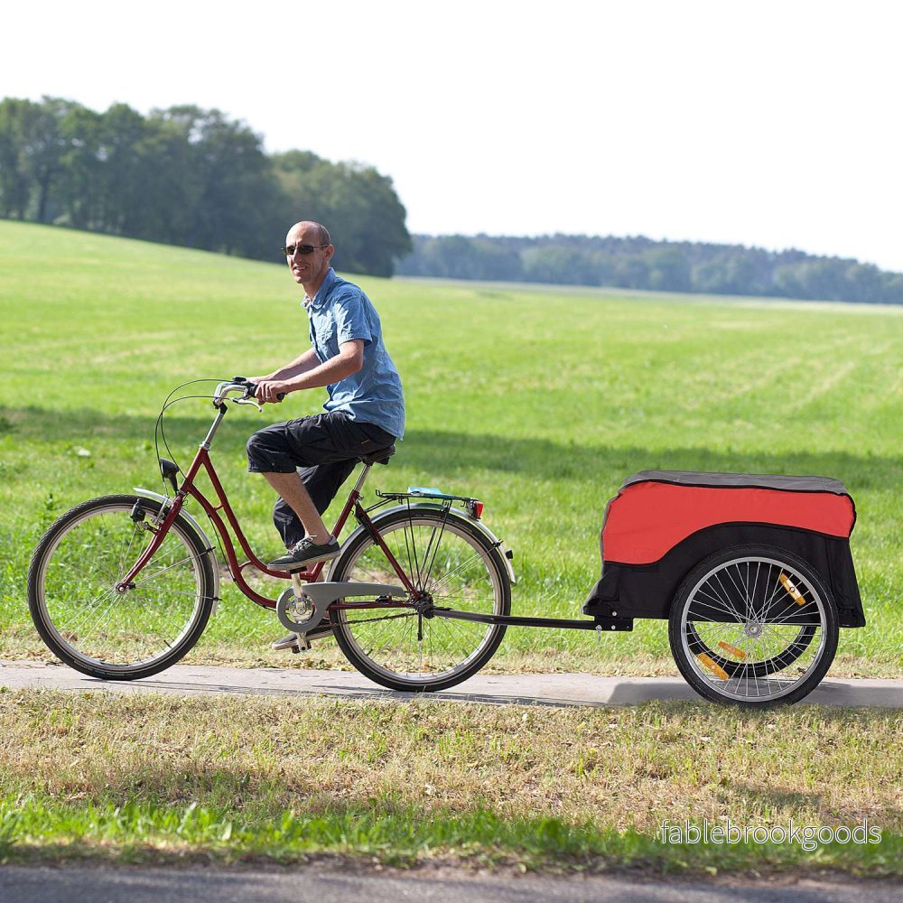 Röd-svart cykellastvagn, transportförråd - Bild 2